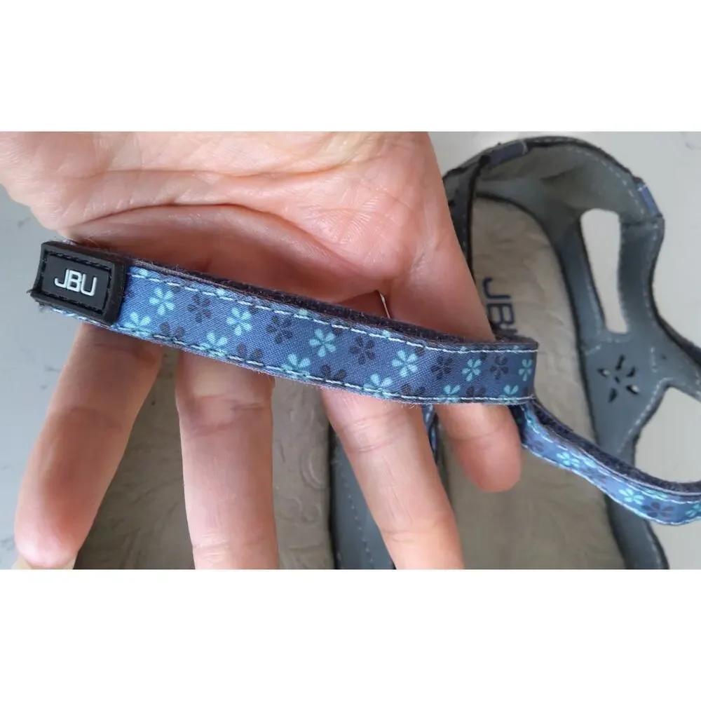 JBU By Jambu Mary Jane flats sz 10 Wom Wildflower Encore Denim blue leather - Picture 5 of 8